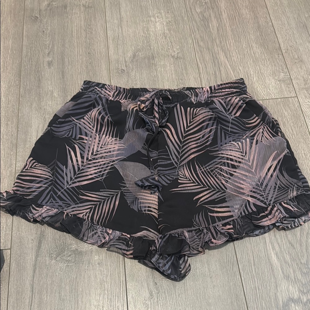 Misa Los Angeles Black and Pink Tie Waist Size Medium